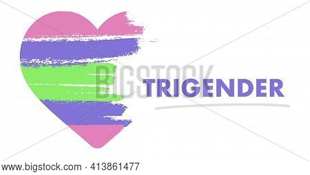 Trigender Flag. Lgbt Pride Month In June. Lesbian Gay Bisexual Transgender. Celebrated Annual. Rainb
