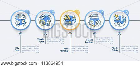 Microplastics Sources Vector Infographic Template. Presentation Design Elements. Data Visualization 