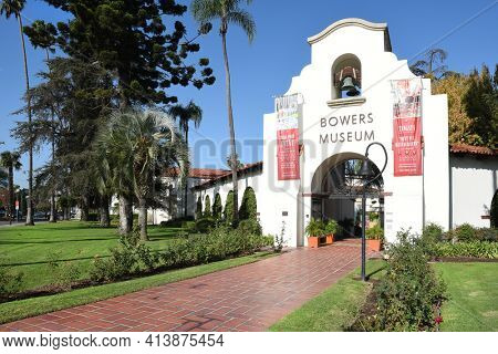 SANTA ANA, CA - NOVEM,BER 11, 2017: Bowers Museum. The Bowers Museum is one of California's finest and Orange County's largest museums.