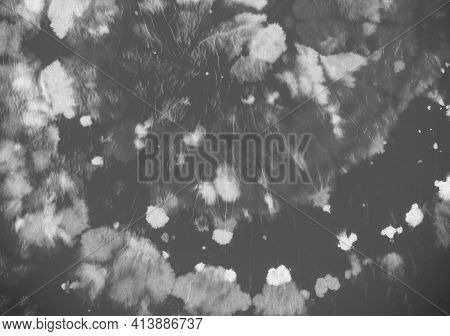Tie Dye Fabric. Gray Batik Print. Abstract Psychedelic Backdrop. Tye Dye Art Background. Artistic Wa