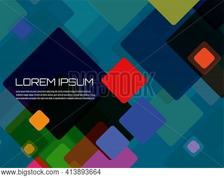 Abstract Geometric Background With Squares. Vector Banner Design For Your Content, Business, Emplate