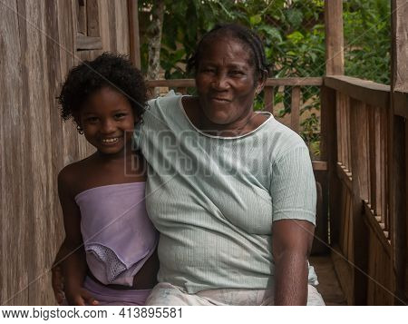 Darien Province, Panama. 07-18-2019. Portrait Of An Indigenous Woman From The Darien Province, In Pa
