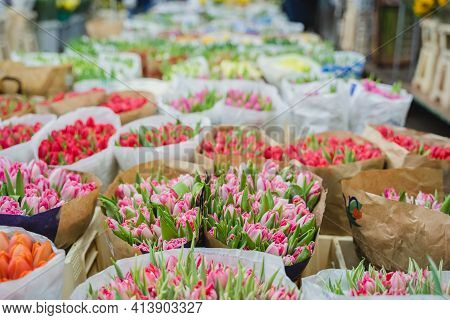 Wholesale Floristic Base, Shop With Flowers For Valentine's Day On February 14, International Women'