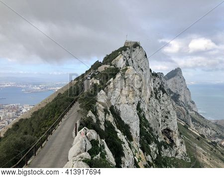 Gibraltar - December 28, 2019: The Rock Of Gibraltar, Also Known As The Jabel-al-tariq