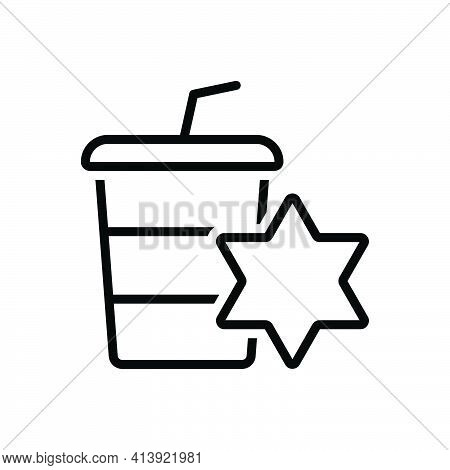 Black Line Icon For Favorites First-choice Drink Cocktail Preference Fav