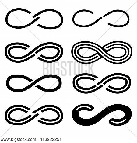 Abstract Image With Set Infinity. Vector Image. Round Shape. Abstract Circle Geometric Shape. Stock 