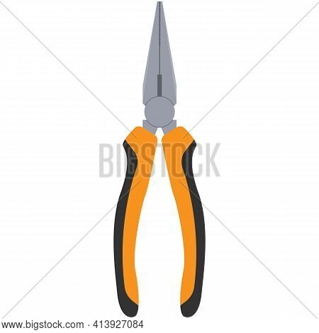 Needle Nose Pliers Vector Isolated On White Background