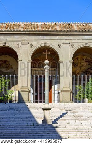 Rome, Italy - October 8,  2020: Capitoline Hill On Piazza Del Campidoglio, Gemonian Stairs. It Was A