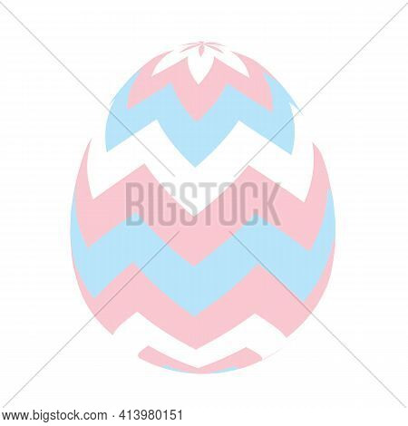 Painted Easter Egg Simple Icon. Vector Illustration