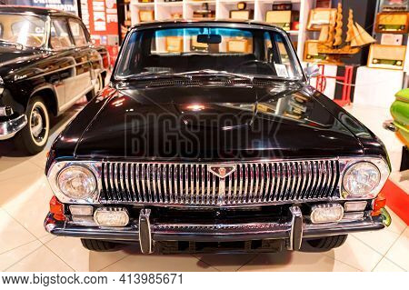 Kamensk-shakhtinsky, Russia - 25 October 2020: Black Gaz-24 Volga Car