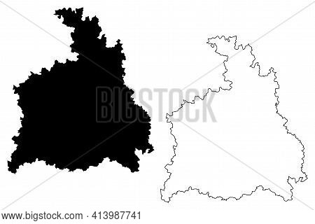 Stuttgart Region (federal Republic Of Germany, Baden-wurttemberg State) Map Vector Illustration, Scr