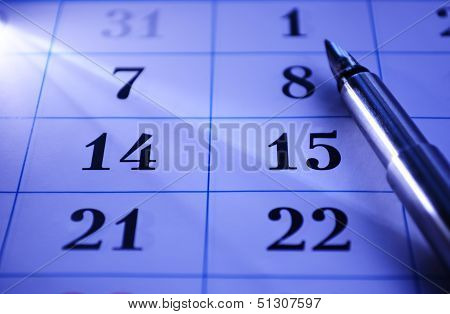 Pen On A Calendar