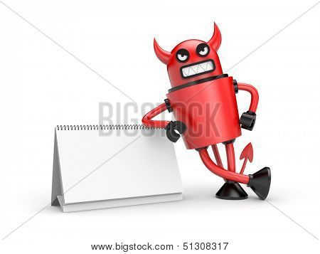 Devil with calendar