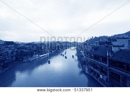 Tuojiang River Both Banks Scenery In Phoenix County, China