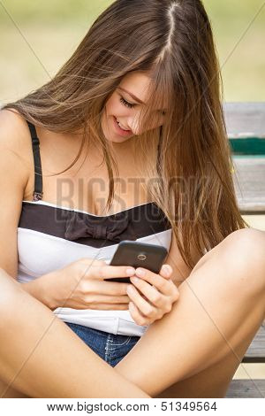 Teenager With Big Trendy Smartphone