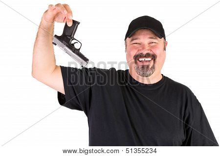 Man Surrender Holds His Gun Up Properly