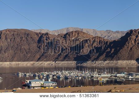 Lake Mead Boat Harbor In Boulder City, Nv On January 30, 2013