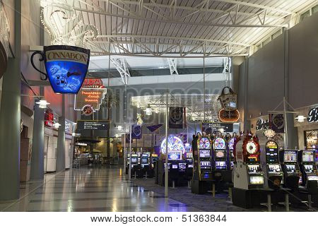 Slot Machines At The D Gates Of Mccarran Airport In Las Vegas, Nv On July 01, 2013