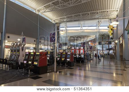 A Gambling Area Of Mccarran Airport In Las Vegas, Nv On July 06, 2013