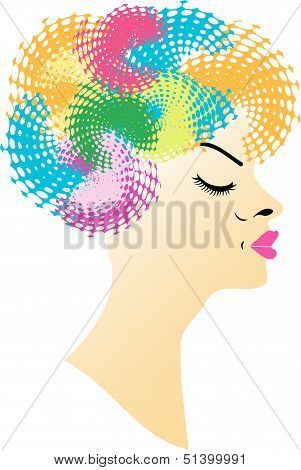 Beautiful Lady with colorful hairstyle