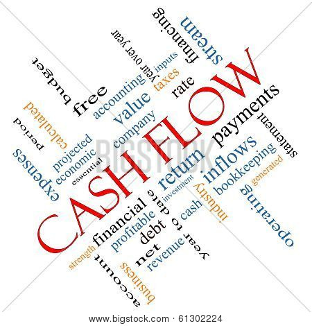 Cash Flow Word Cloud Concept Angled