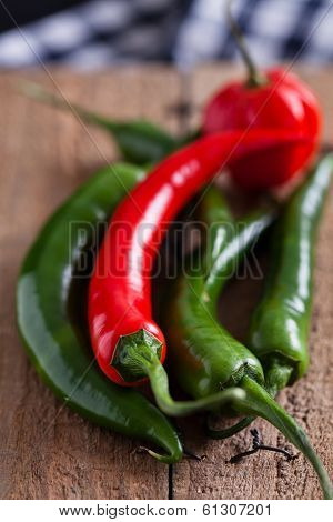 Red And Green Chili Peppers