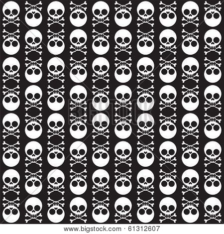 Seamless pattern with skulls and bones.