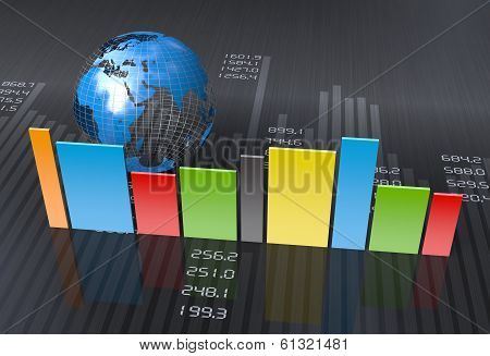 Bar Graph With Globe