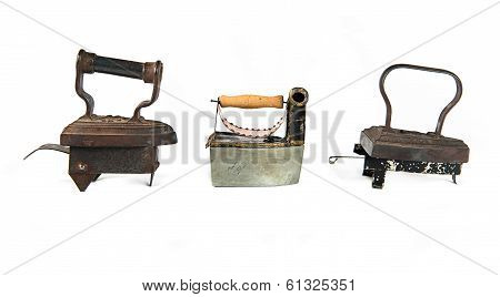 Vintage Iron Isolated Over White Background.