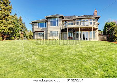 Beautiful Siding House. View From Backyard