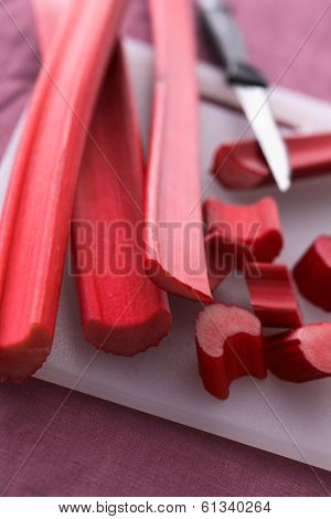 Cutting rhubarb