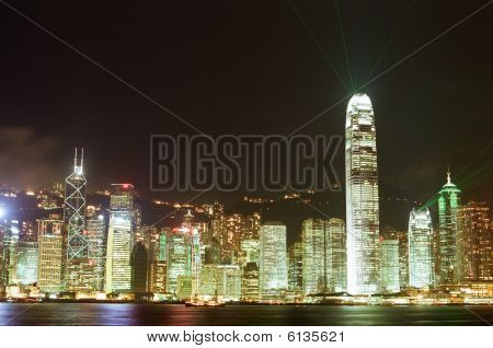 Panorama Hong Kong v noci