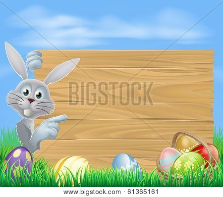 Easter Bunny And Sign