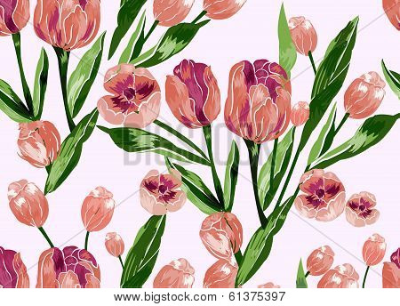 Seamless pattern with floral background