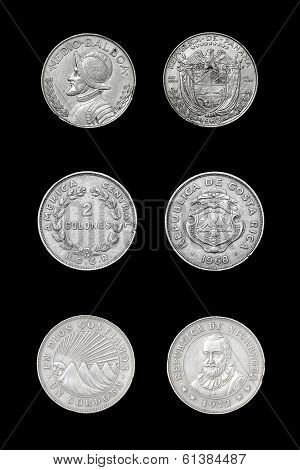 Set of coins of central american countries