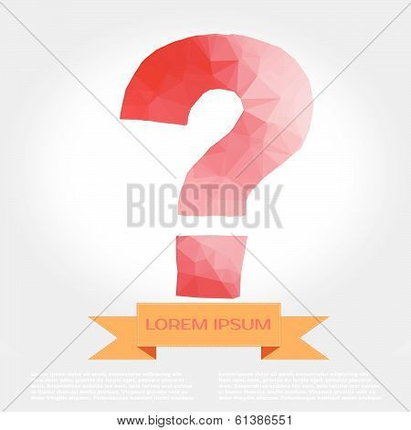 Vector Question Mark Polygon Infographic Element With Flat Color