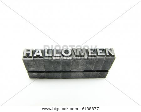 Sinal de Halloween em blocos de tipografia vintage
