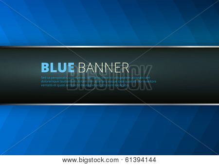 Blue background with banner place