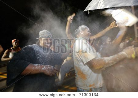 Baby powder fills the night sky