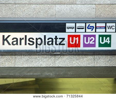 Metro Directions In The Karlsplatz Station