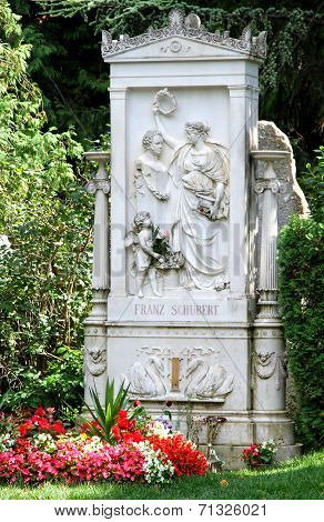 Famous grave of Schubert Franz in the cemetery of the musicians in VIENNA Austria