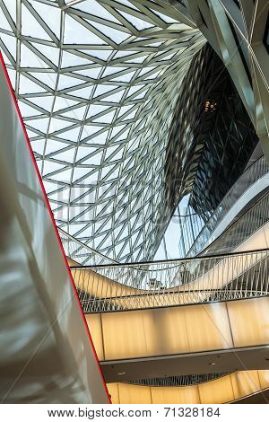 Glasswork Inside The Myzeil Center In Frankfurt