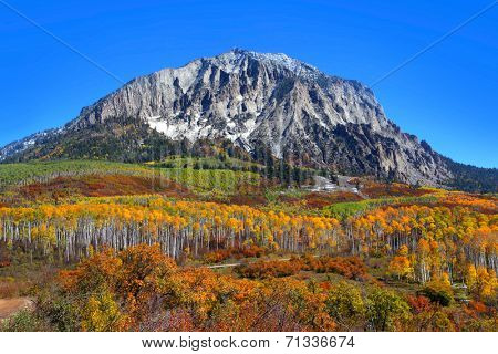 Beautiful Marcelina mountain in Colorado in autumn time