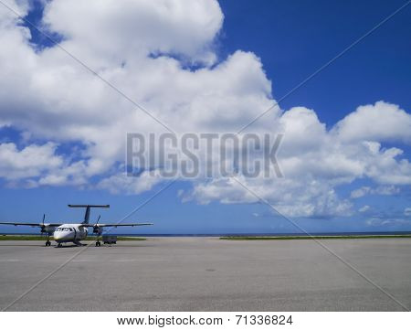 Airport apron of Yonaguni Airport, Okinawa Japan