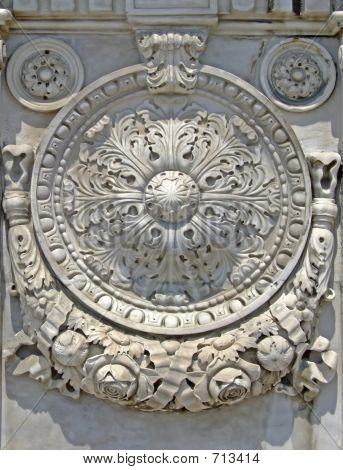 Detalhe de parede de mármore