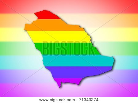 Saudi Arabia - Rainbow Flag Pattern