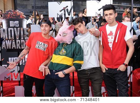 LOS ANGELES - APR 13:  Janoskians arrives to the 2014 MTV Movie Awards  on April 13, 2014 in Los Angeles, CA.                
