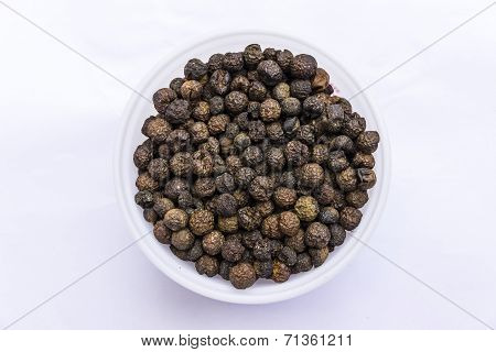 Closeup of dried Solanum torvum or Turkey Berry on an isolated background