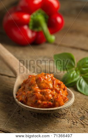 Ajvar, a delicious roasted red pepper and eggplant dish