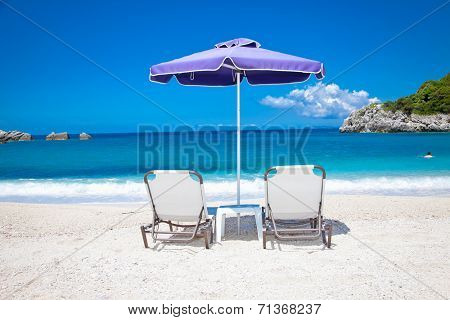 Beautiful Ammoudia sandy beach on Preveza, Greece.
